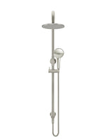 Load image into Gallery viewer, Round Combination Shower Rail 200mm Rose, Three Function Hand Shower - PVD Brushed Nickel