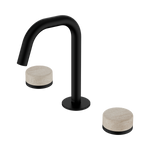 Load image into Gallery viewer, Serenity Basin Set Edge Spout With Rome Travertine Handle Matte Black
