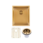 Load image into Gallery viewer, 390x450x215mm Brushed Brass Stainless Steel PVD Single Bowl Kitchen Sink