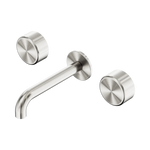 Load image into Gallery viewer, Serenity Wall Basin Set 220mm Spout With Metal Handle Brushed Nickel