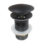 Load image into Gallery viewer, 32/40mm Mushroom Black Brass Basin Pop Up Waste with Overflow