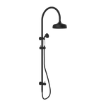 Load image into Gallery viewer, YORK TWIN SHOWER WITH WHITE PORCELAIN HAND SHOWER MATTE BLACK