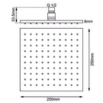 Load image into Gallery viewer, Square Black Brass Shower Head 250mm