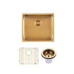 Load image into Gallery viewer, 510x450x230mm Brushed Brass Stainless Steel PVD Single Bowl Kitchen Sink