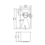 Load image into Gallery viewer, Round Corner Chrome Stainless Steel Handmade Single Bowl Kitchen Sink 250*450*215mm