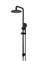 Load image into Gallery viewer, Round Combination Shower Rail, 200mm Rose, Three-Function Hand Shower - Matte Black