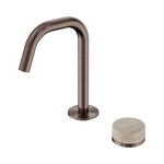 Load image into Gallery viewer, Serenity Progressive Basin Mixer Edge Spout With Rome Travertine Handle Brushed Bronze