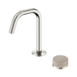 Load image into Gallery viewer, Serenity Progressive Basin Mixer Edge Spout With Rome Travertine Handle Brushed Nickel