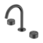 Load image into Gallery viewer, Serenity Basin Set Arc Spout With Metal Handle Gun Metal