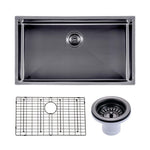 Load image into Gallery viewer, 762x457x254mm Gunmetal Stainless Steel PVD Single Bowl Kitchen Sink