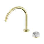 Load image into Gallery viewer, Serenity Progressive Bath/Kitchen Mixer Arc Spout With Arabescato Corchia Handle Brushed Gold
