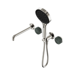 Load image into Gallery viewer, Serenity Progressive Shower System With Spout With Verde Alpi Handle And Serenity Hand Shower Brushed Nickel