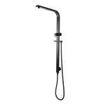 Load image into Gallery viewer, Square Black Shower Station without Shower Head and Handheld Shower(Wide Rail,Stainless Steel Hose)