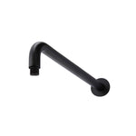 Load image into Gallery viewer, Round Wall Shower Curved Arm 400mm - Matte Black
