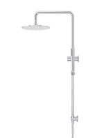 Load image into Gallery viewer, Round Combination Shower Rail 300mm Rose, Single Function Hand Shower - Polished Chrome