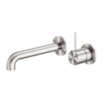 Load image into Gallery viewer, MECCA WALL BASIN/BATH MIXER SEPARATE BACK PLATE HANDLE UP 120MM BRUSHED NICKEL