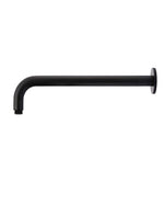Load image into Gallery viewer, Round Wall Shower Curved Arm 400mm - Matte Black