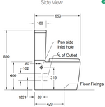 Load image into Gallery viewer, Grande BTW Toilet Suite with Slim Seat Rear or Side Water Inlet