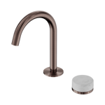 Load image into Gallery viewer, Serenity Progressive Basin Mixer Arc Spout With Carrara Handle Brushed Bronze