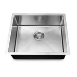 Load image into Gallery viewer, Round Corner Chrome Stainless Steel Handmade Single Bowl Kitchen Sink 440*440*230mm