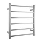 Load image into Gallery viewer, Square Brushed Nickel Electric Heated Towel Rack 6 Bars