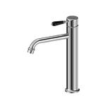 Load image into Gallery viewer, YORK STRAIGHT TALL BASIN MIXER WITH BLACK PORCELAIN LEVER CHROME