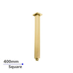 Load image into Gallery viewer, Square Brushed Brass Ceiling Shower Arm 400mm