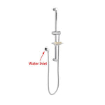 Load image into Gallery viewer, Round Chrome Shower Rail Sliding Holder with Soap Dish Water Hose & Wall Connector Only(Stainless Steel Hose)