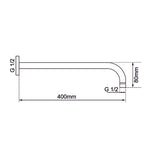 Load image into Gallery viewer, Round Chrome Wall Straight Shower Arm 400mm