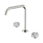 Load image into Gallery viewer, Serenity Bath/Kitchen Set Edge Spout With Arabescato Corchia Handle Brushed Nickel