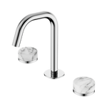 Load image into Gallery viewer, Serenity Basin Set Edge Spout With Arabescato Corchia Handle Chrome