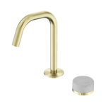 Load image into Gallery viewer, Serenity Progressive Basin Mixer Edge Spout With Carrara Handle Brushed Gold