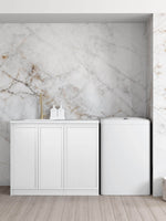 Load image into Gallery viewer, Hampshire White Base Laundry Cabinet with 1060mm Pure White Top