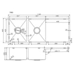 Load image into Gallery viewer, 1160x460x230mm Copper Stainless Steel PVD Double Bowl Kitchen Sink