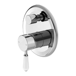 Load image into Gallery viewer, YORK SHOWER MIXER WITH DIVERTOR WITH WHITE PORCELAIN LEVER CHROME