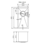 Load image into Gallery viewer, Round Corner Stainless Steel Copper PVD Coating Single Bowl Kitchen Sink(with Bottom Grid) 250*450*215mm