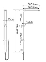 Load image into Gallery viewer, Square Chrome Shower Station without Shower Head and Handheld Shower(Wide Rail,Stainless Steel Hose)