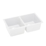 Load image into Gallery viewer, White Arete Stone Granite Double Bowl Stone Kitchen Sink 838*476*241mm