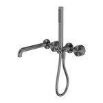 Load image into Gallery viewer, KARA PROGRESSIVE SHOWER SYSTEM SEPARATE PLATE WITH SPOUT 250MM GUN METAL