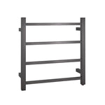 Load image into Gallery viewer, Square Brushed Gun Metal Grey Electric Heated Towel Rack 4 Bars