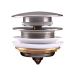 Load image into Gallery viewer, 40mm Mushroom Brushed Nickel Brass Bathtub Pop Up Waste without Overflow