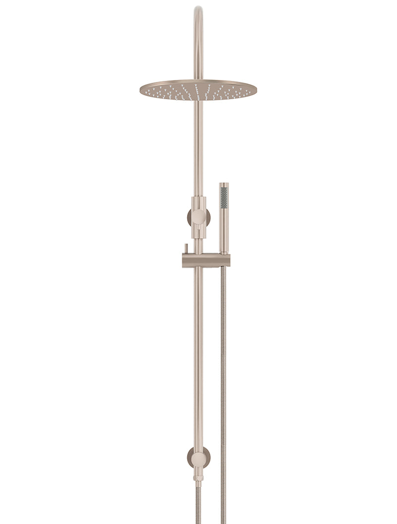 300mm Round Overhead Shower Set, Single Function Hand Shower - Champagne