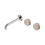 Load image into Gallery viewer, Serenity Wall Basin Set 220mm Offset Spout With Rome Travertine Handle Brushed Nickel