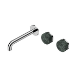 Load image into Gallery viewer, Serenity Wall Basin Set 220mm Offset Spout With Verde Alpi Handle Chrome