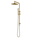 Load image into Gallery viewer, 10'' Round Brushed Brass Shower Station Top Water Inlet(Right Angle)