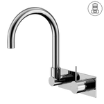 Load image into Gallery viewer, MECCA WALL BASIN/BATH MIXER SWIVEL SPOUT HANDLE UP CHROME