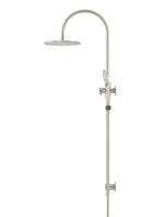 Load image into Gallery viewer, 200mm Round Overhead Shower Rail, Three Function Hand Shower - PVD Brushed Nickel