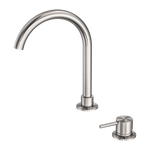 Load image into Gallery viewer, MECCA HOB BASIN MIXER ROUND SWIVEL SPOUT BRUSHED NICKEL
