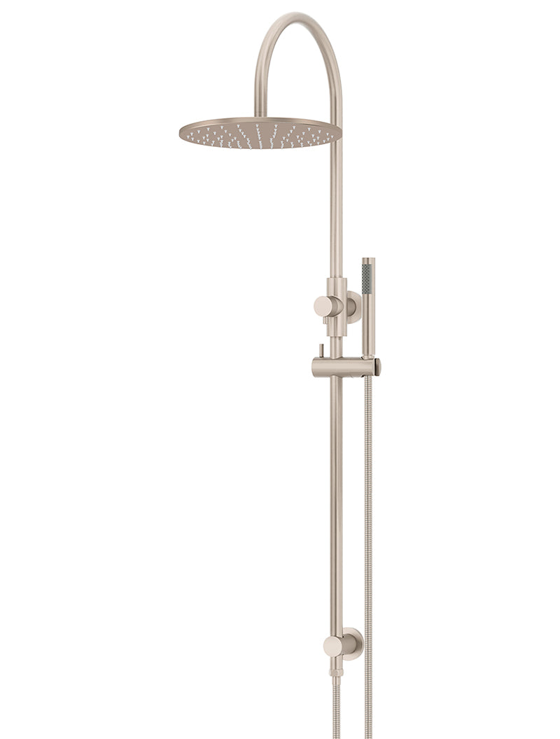 300mm Round Overhead Shower Set, Single Function Hand Shower - Champagne
