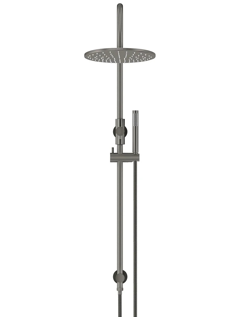 300mm Round Overhead Shower Set, Single Function Hand Shower - Shadow Gunmetal